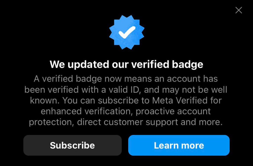 Meta Verified is available for a monthly subscription fee