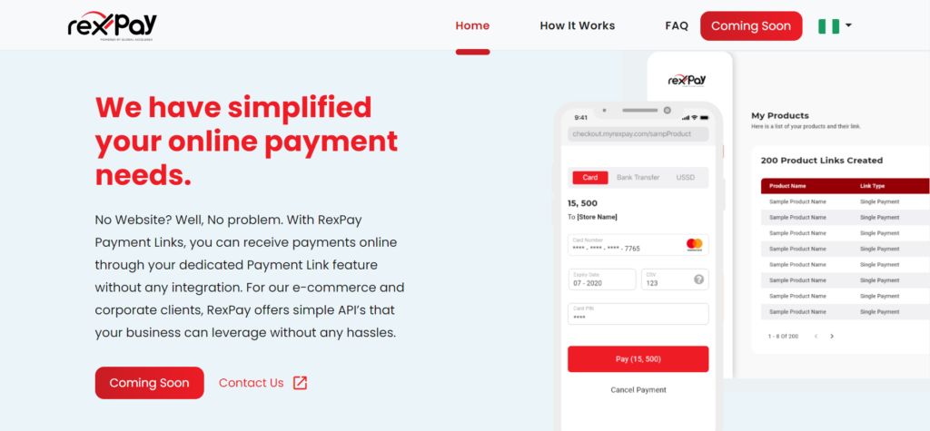 RexPay makes it easy for businesses to start accepting online payments