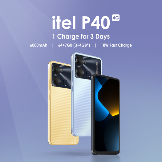 itel P40 (4GB RAM, 64GB ROM) - Best Smartphones Under ₦100k in Nigeria