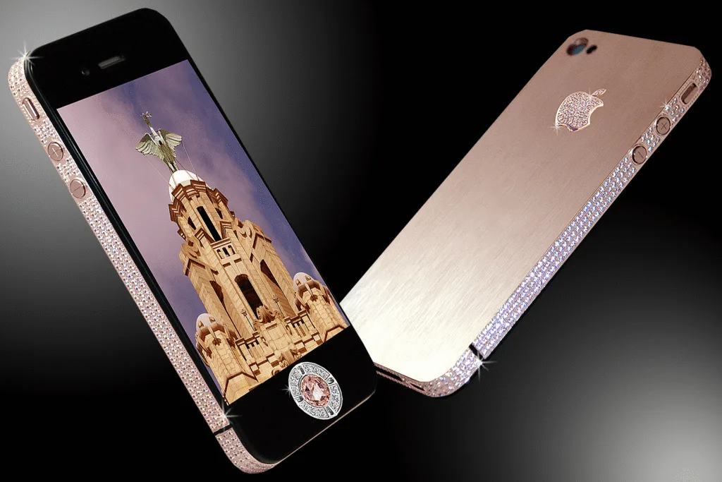 Top 10 Most Expensive Phones in the World - Stuart Hughes iPhone 4 Diamond Rose Edition