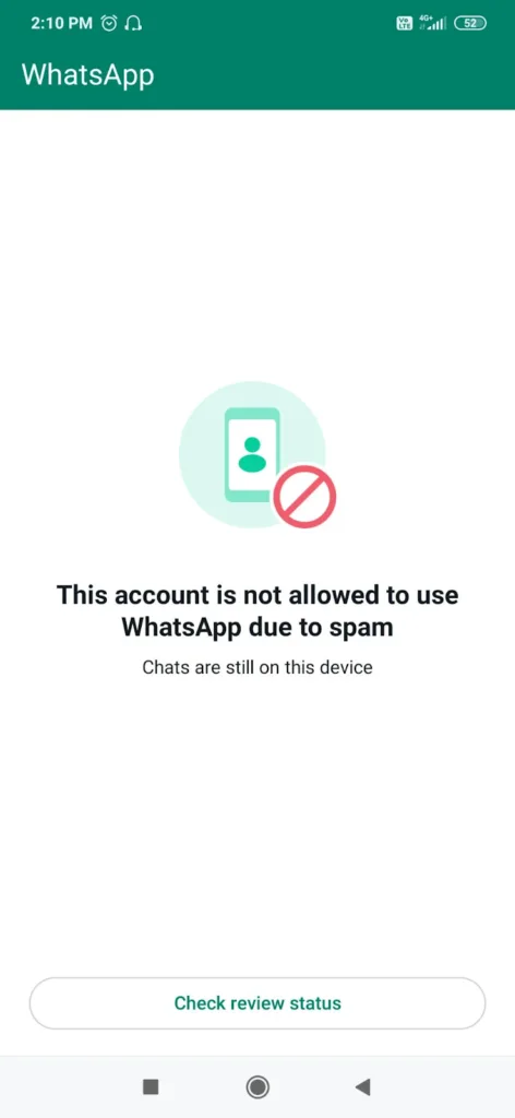 WhatsApp Business Account Suspended