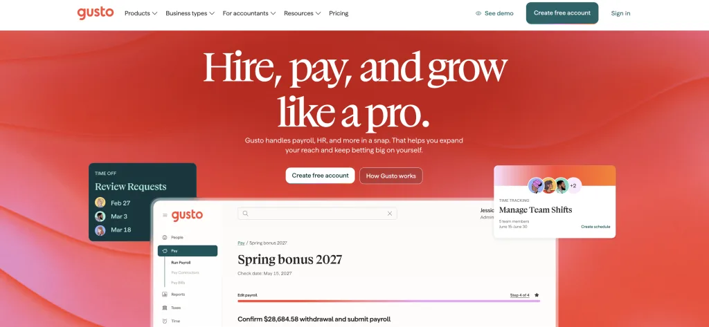Gusto - Best HR Software for Small to Medium Businesses