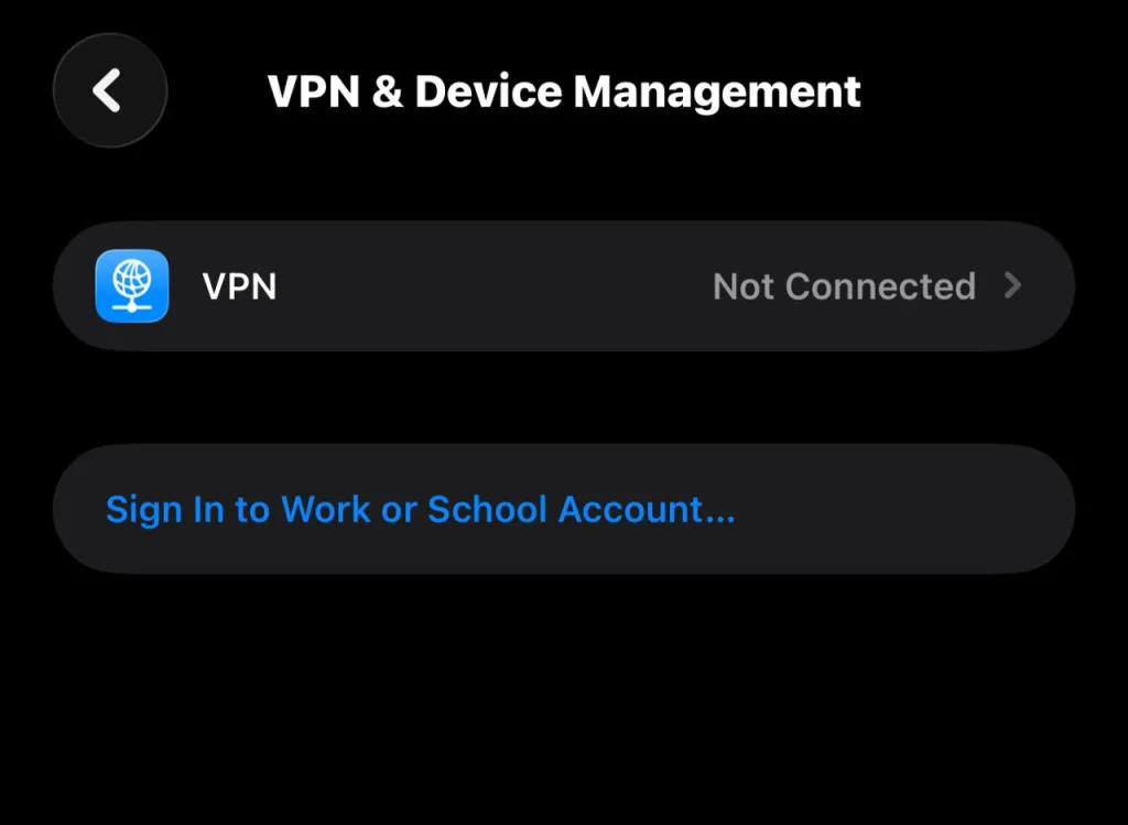 iPhone VPN & Device Management